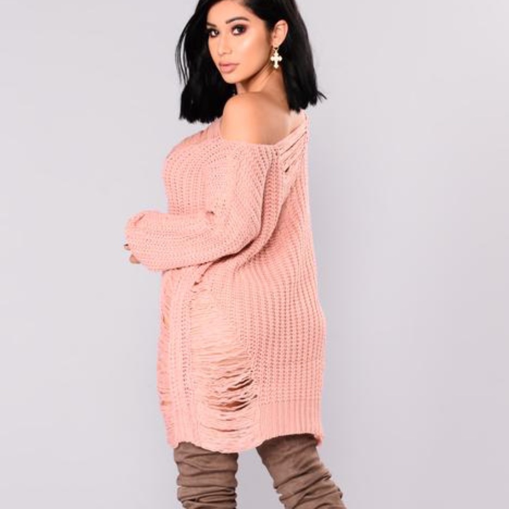 Fashion Nova Loosen Up distressed Sweater